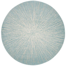 EVOKE, AQUA / IVORY, 5'-1" X 5'-1" Round, Area Rug