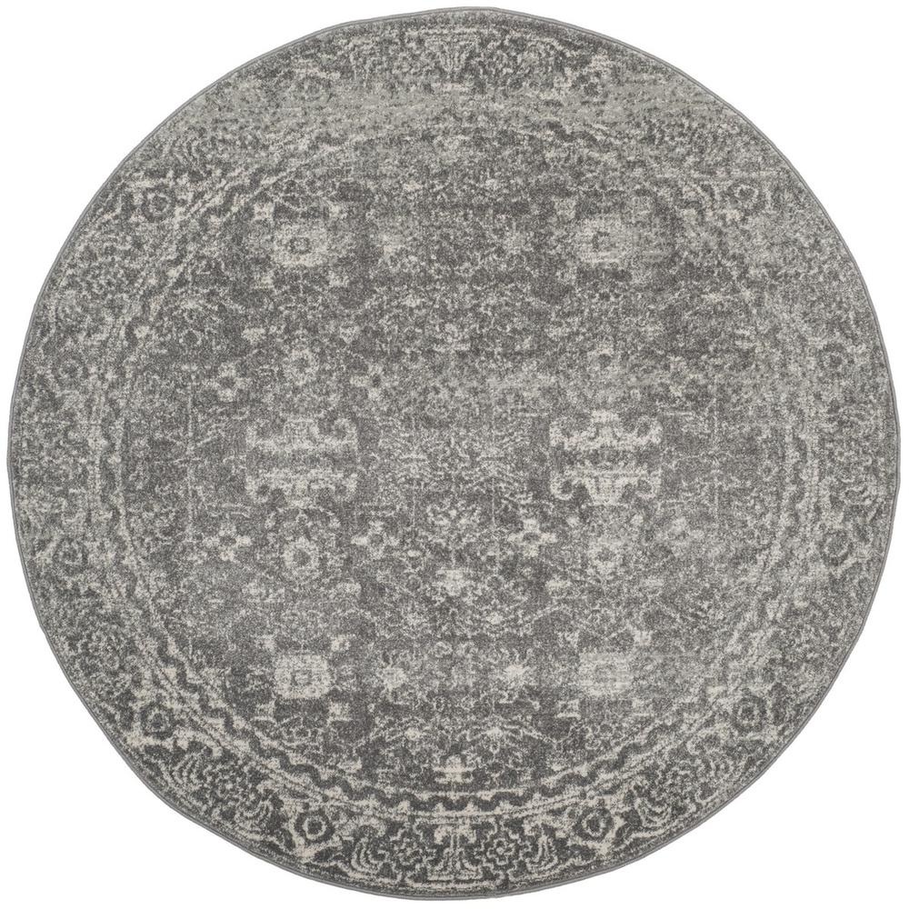 EVOKE, GREY / IVORY, 6'-7" X 6'-7" Round, Area Rug, EVK270S-7R