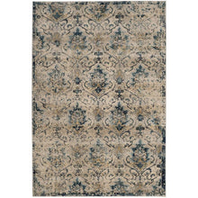 EVOKE, BEIGE / NAVY, 4' X 6', Area Rug, EVK519C-4