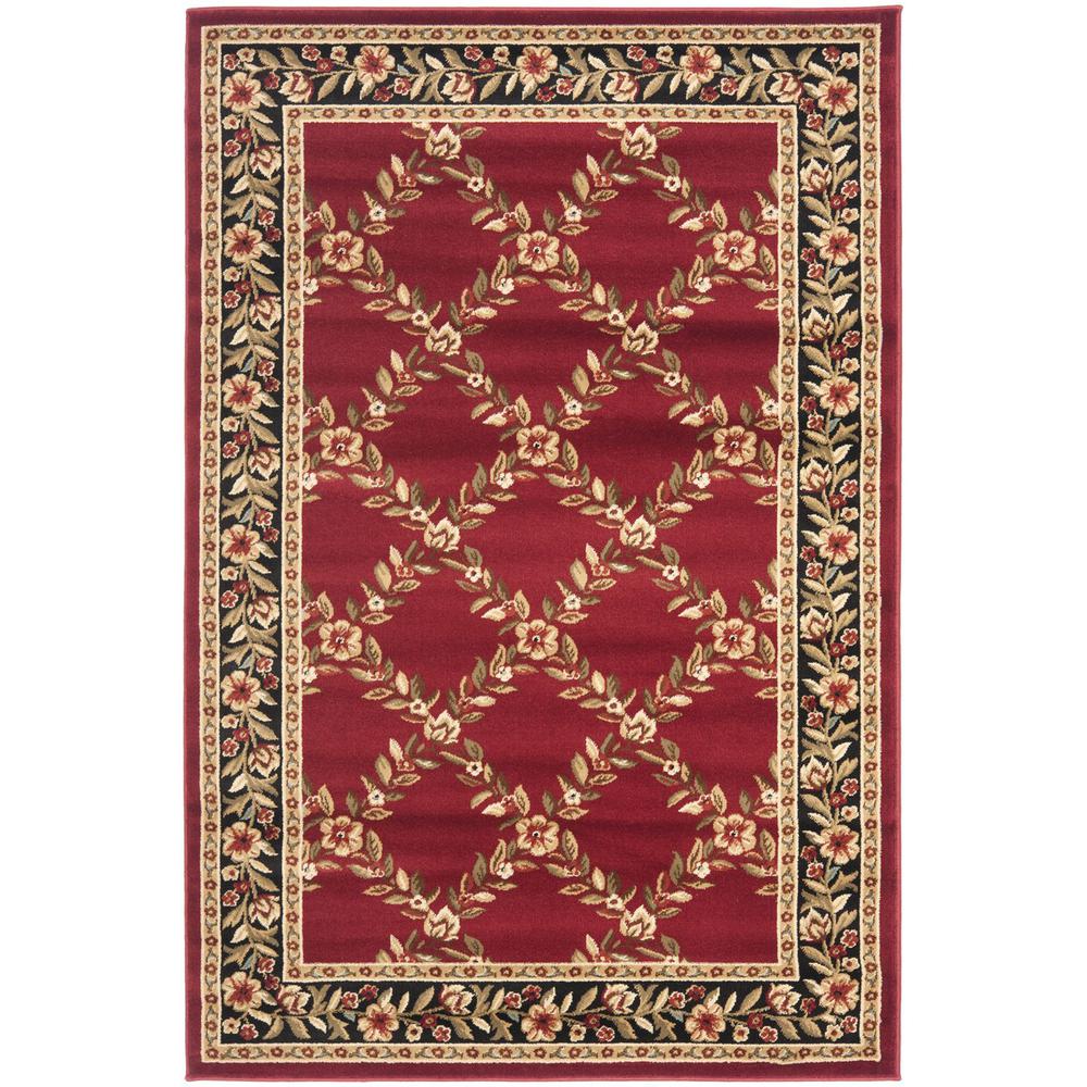 LYNDHURST, RED / BLACK, 4' X 6', Area Rug, LNH557-4090-4