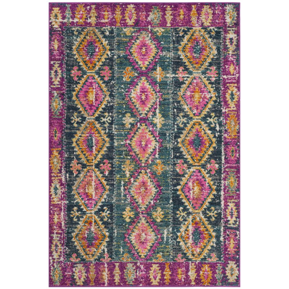 MADISON, FUCHSIA / BLUE, 5'-1" X 7'-6", Area Rug, MAD129F-5