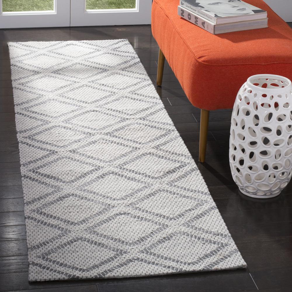 MICRO-LOOP, SILVER / DARK GREY, 2'-3" X 7', Area Rug