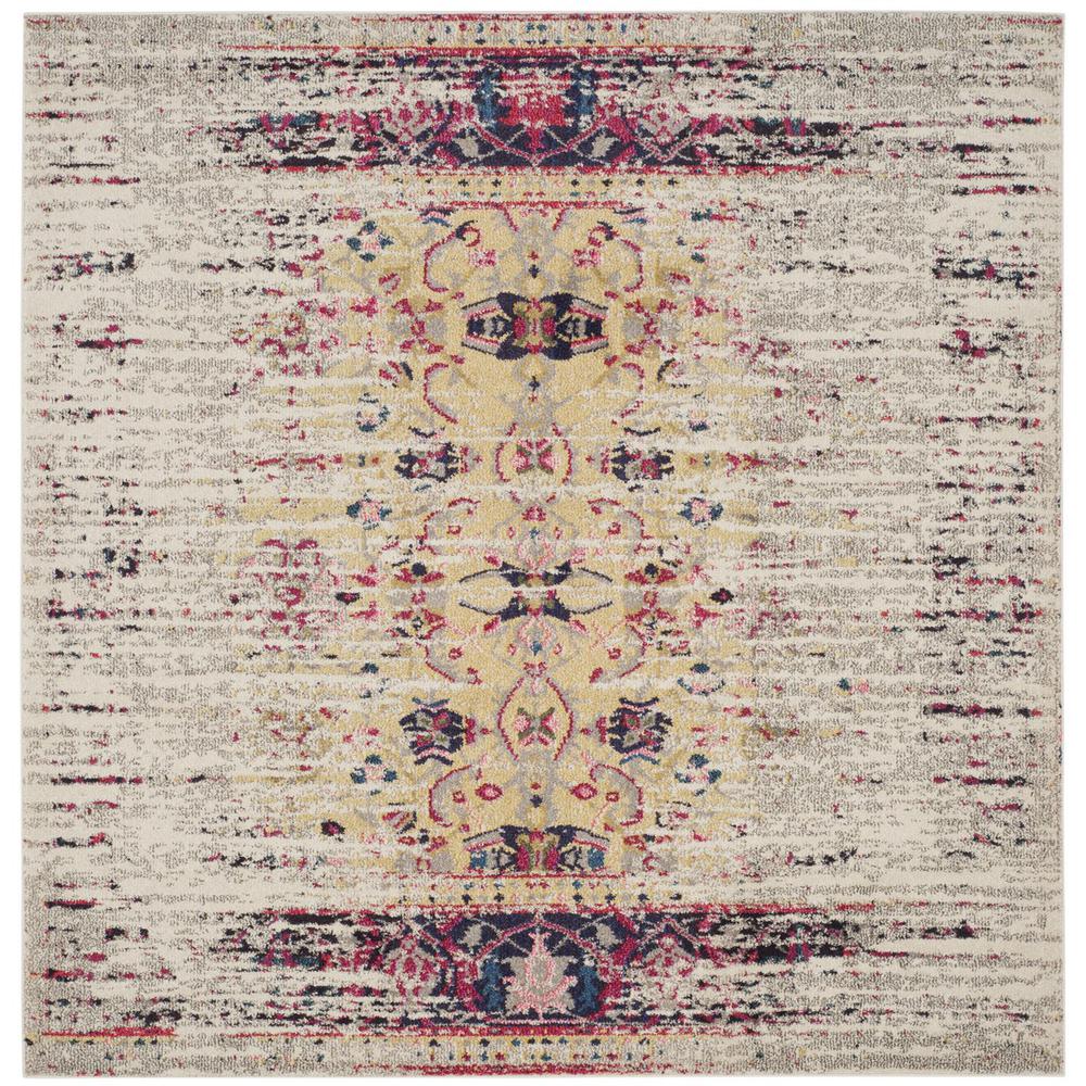 MONACO, IVORY / PINK, 6'-7" X 6'-7" Square, Area Rug, MNC209R-7SQ