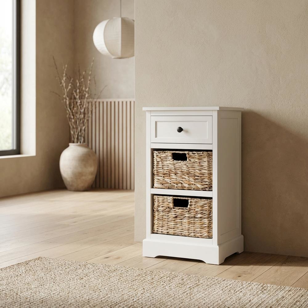 White Washed, Side Table, Quality Build, Durable Wood Frame