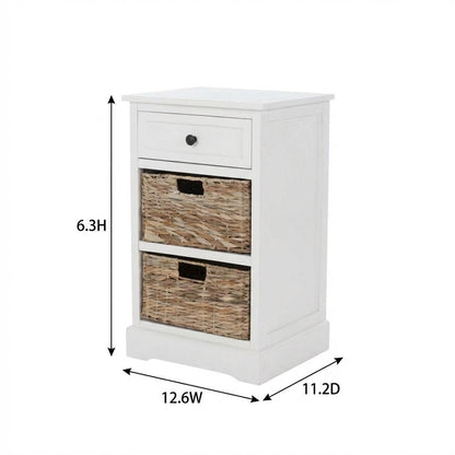 White Washed, Side Table, Quality Build, Durable Wood Frame