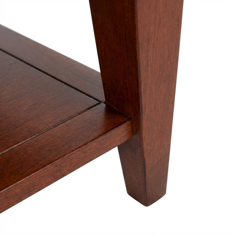 Sepia Brown Coffee Table with Storage Drawers and Shelf, Wood Frame