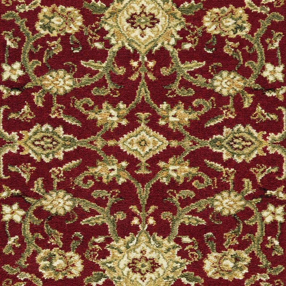 Red / Ivory Area Rug with Jute Backing & Power Loomed Construction, 2'-3" x 6'