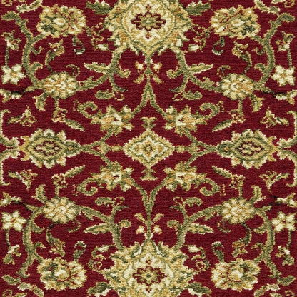 Red / Ivory Area Rug with Jute Backing & Power Loomed Construction, 2'-3" x 6'