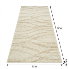 Cream and Champagne Area Rug, Power Loomed, Plush Polypropylene Pile
