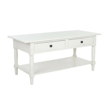 White Pine Coffee Table with 2 Drawers and Storage Shelf