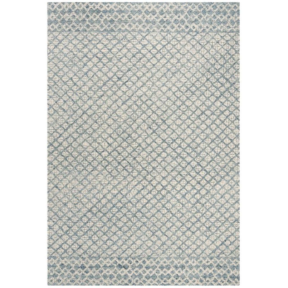 Abstract, BLUE / IVORY, 6' X 9', Area Rug