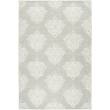 Abstract, AQUA / IVORY, 6' X 9', Area Rug