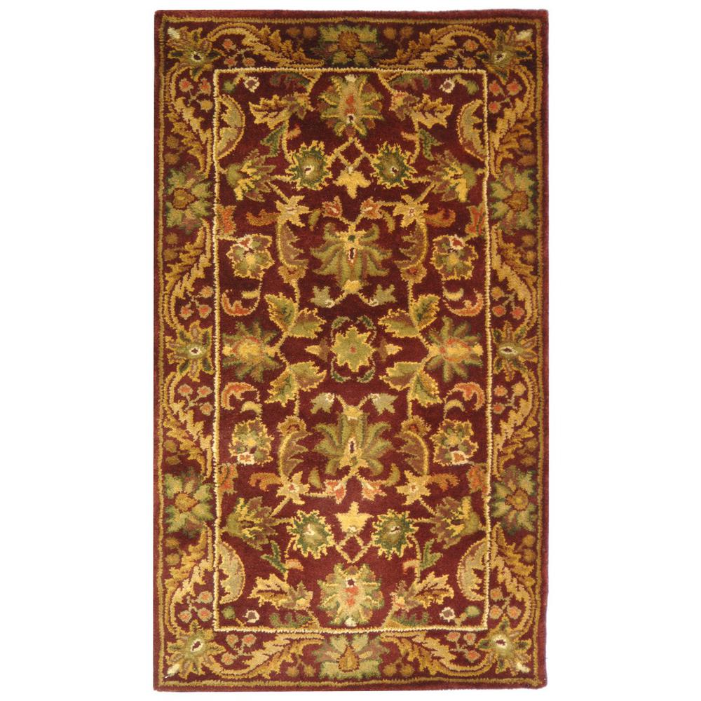 ANTIQUITY, WINE / GOLD, 4' X 6', Area Rug, AT52B-4
