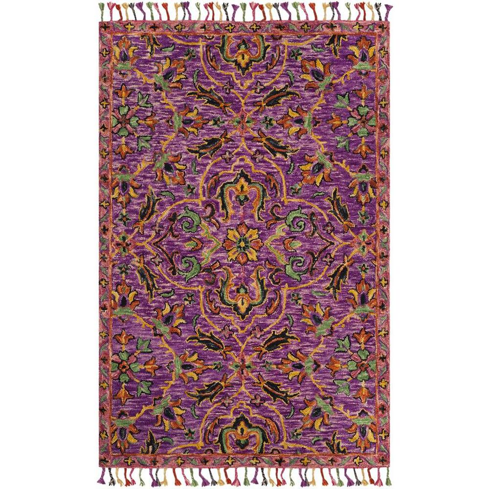 BLOSSOM, PURPLE / MULTI, 4' X 6', Area Rug