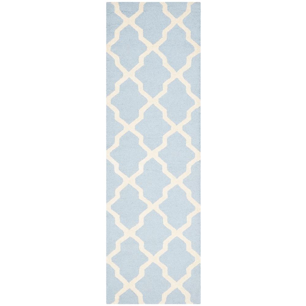 CAMBRIDGE, LIGHT BLUE / IVORY, 2'-6" X 14', Area Rug, CAM121A-214