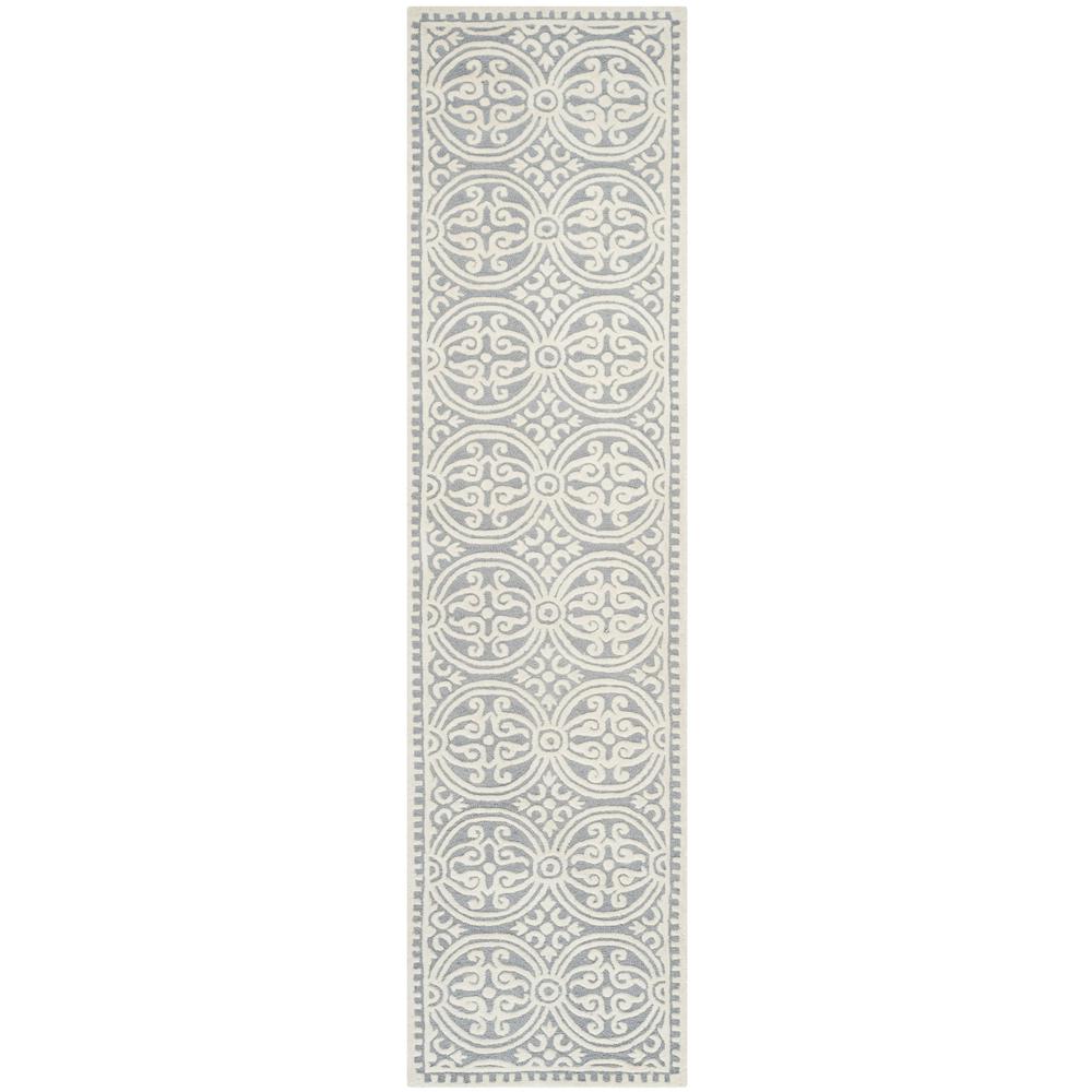 CAMBRIDGE, SILVER / IVORY, 2'-6" X 20', Area Rug, CAM123D-220