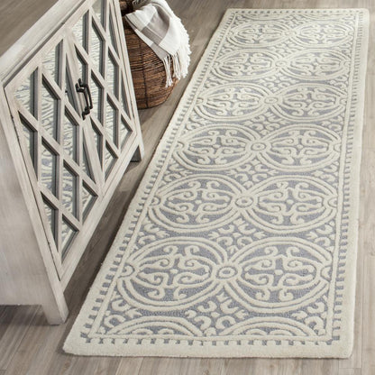 CAMBRIDGE, SILVER / IVORY, 2'-6" X 20', Area Rug, CAM123D-220