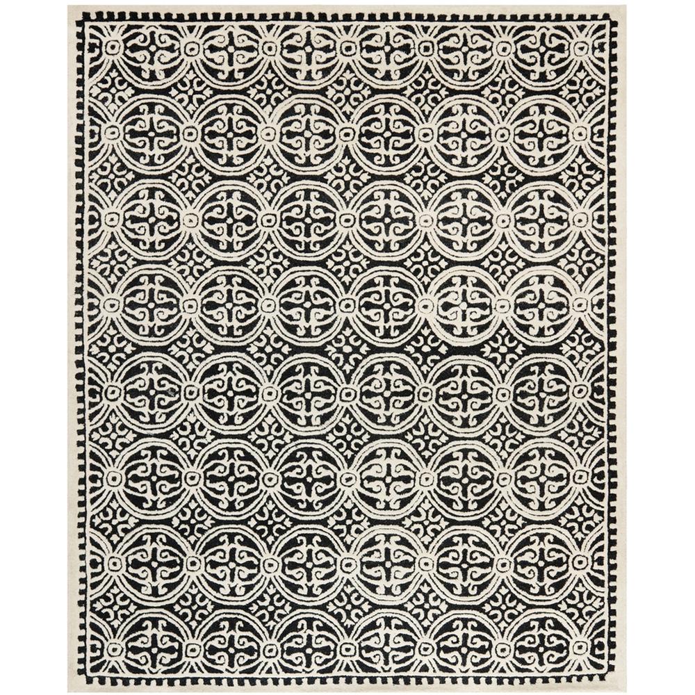 CAMBRIDGE, BLACK / IVORY, 8' X 10', Area Rug, CAM123E-8