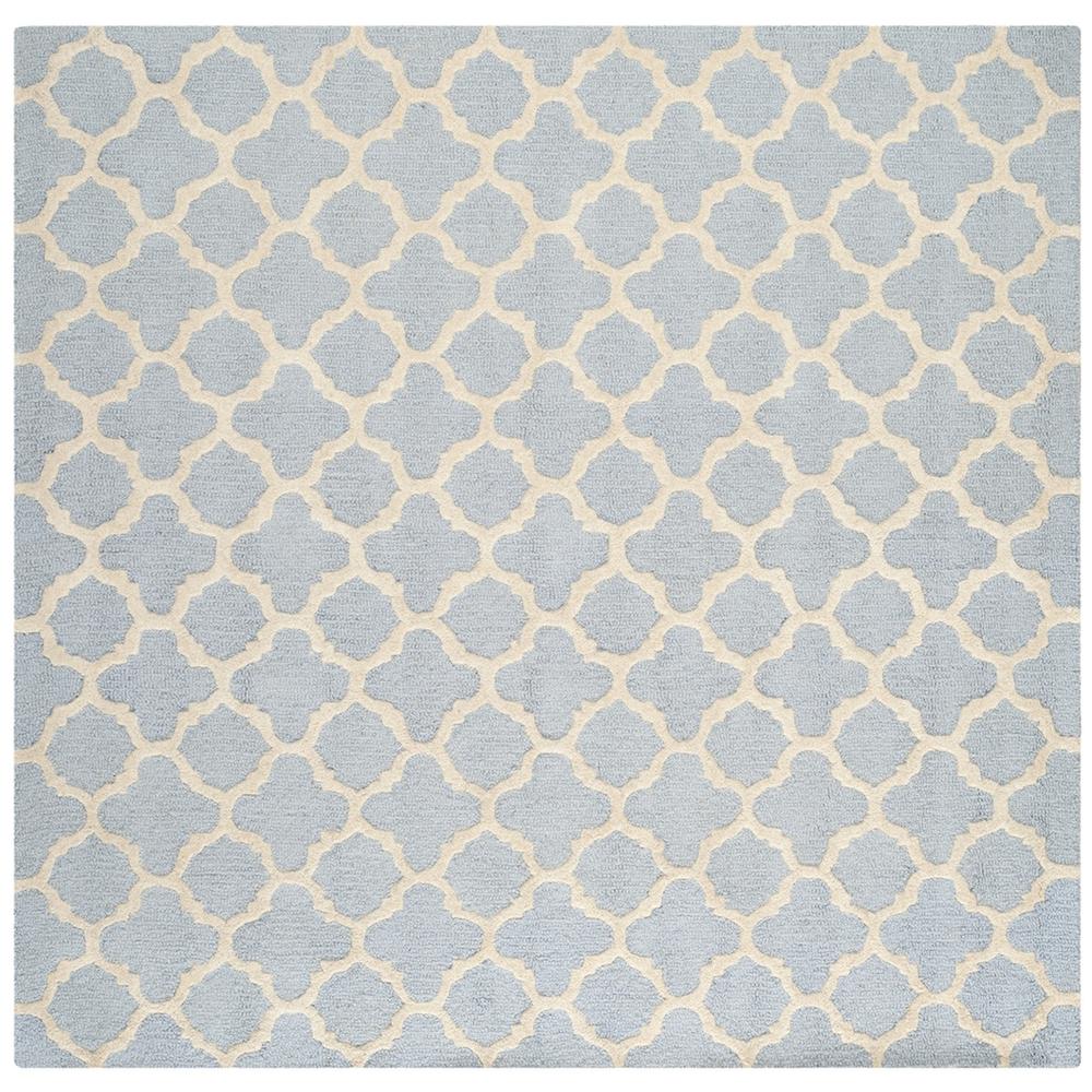 CAMBRIDGE, LIGHT BLUE / IVORY, 8' X 8' Square, Area Rug, CAM130A-8SQ