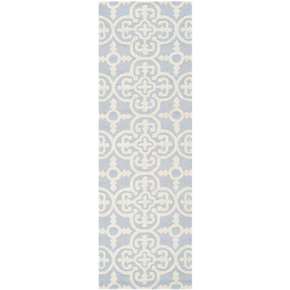 CAMBRIDGE, LIGHT BLUE / IVORY, 2'-6" X 12', Area Rug, CAM133A-212