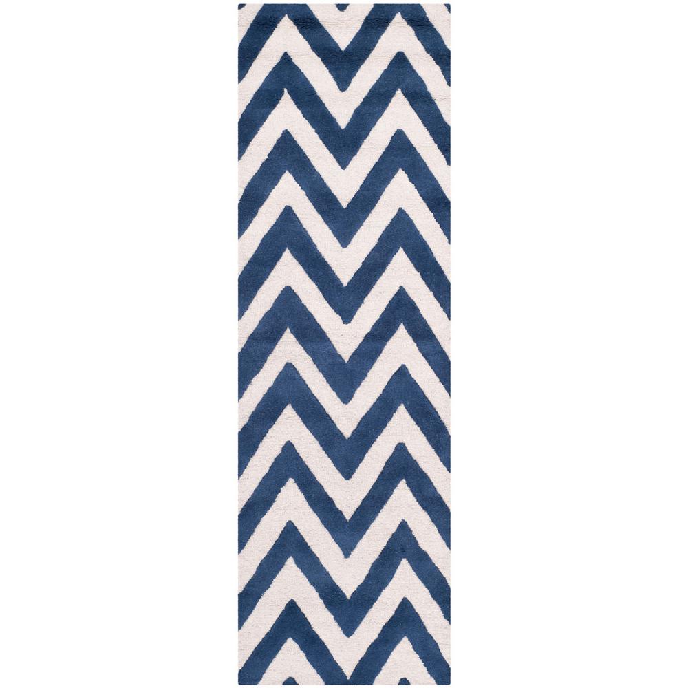 CAMBRIDGE, NAVY / IVORY, 2'-6" X 14', Area Rug, CAM139G-214