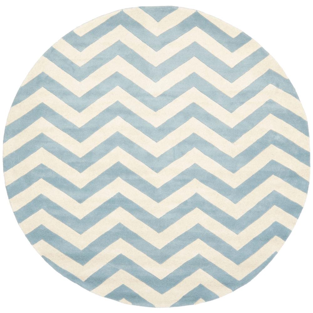 CHATHAM, BLUE / IVORY, 7' X 7' Round, Area Rug, CHT715B-7R