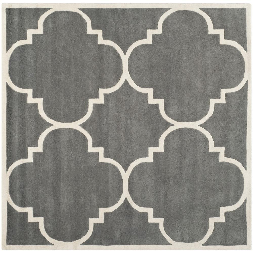 CHATHAM, DARK GREY / IVORY, 7' X 7' Square, Area Rug, CHT730D-7SQ