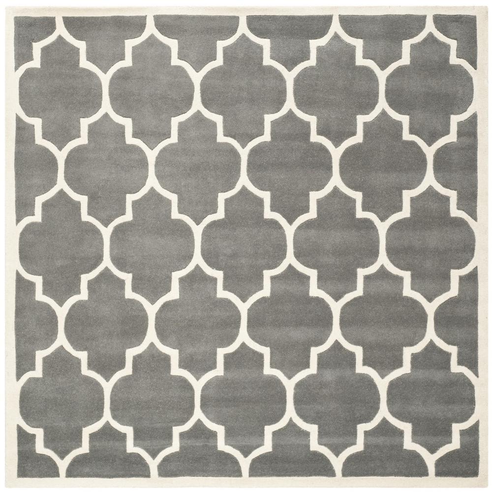 CHATHAM, DARK GREY / IVORY, 7' X 7' Square, Area Rug, CHT733D-7SQ