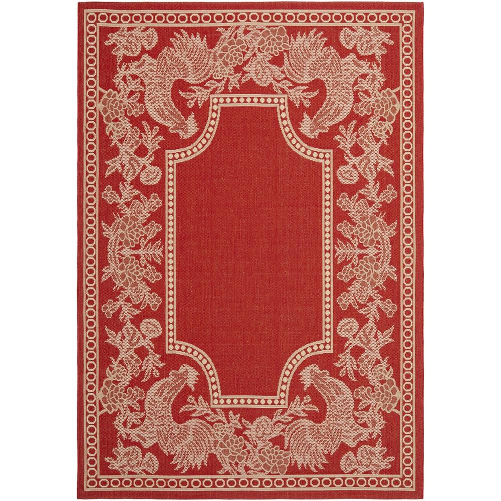 COURTYARD, RED / NATURAL, 6'-7" X 9'-6", Area Rug, CY3305-3707-6