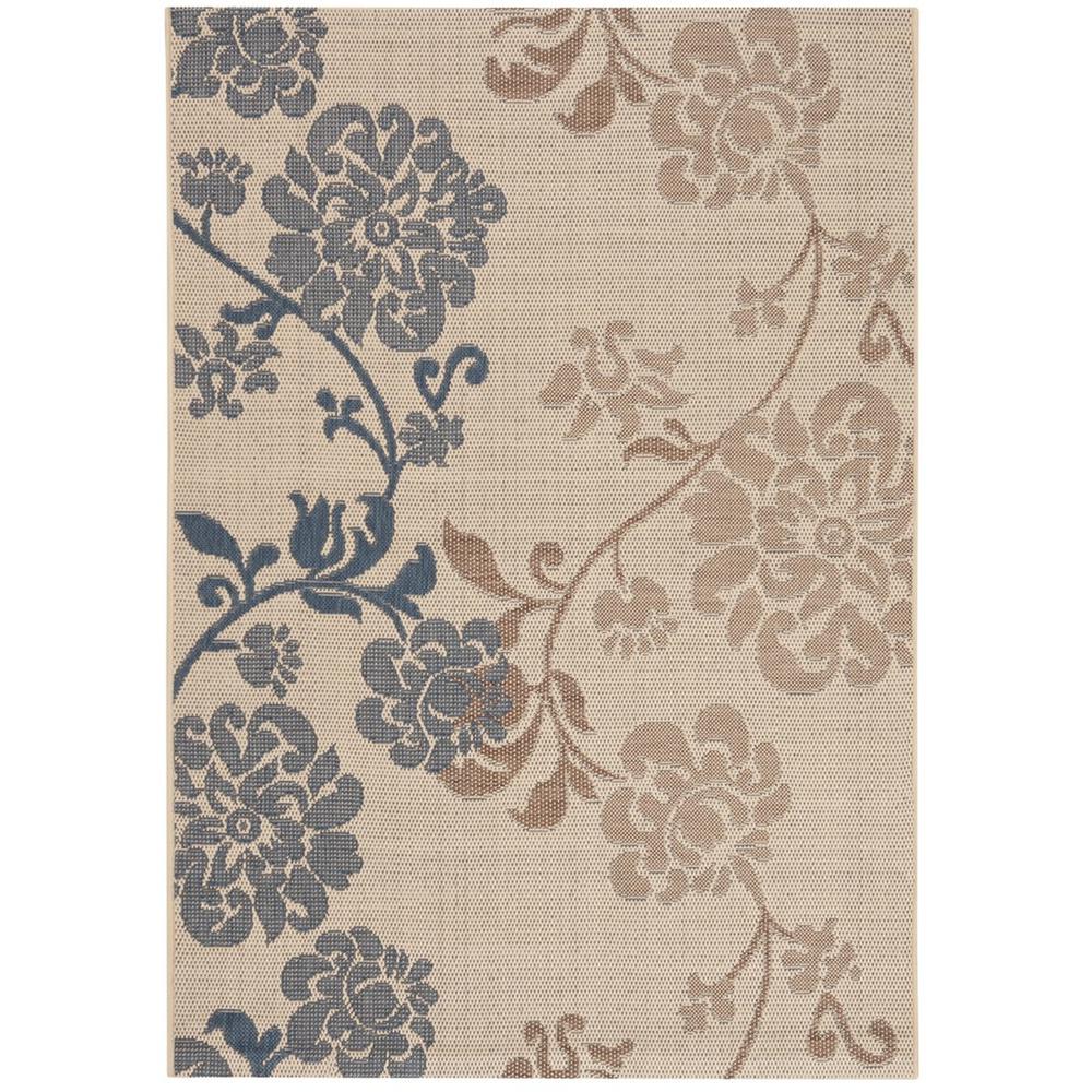 COURTYARD, NATURAL BROWN / BLUE, 8' X 11', Area Rug, CY4027B-8