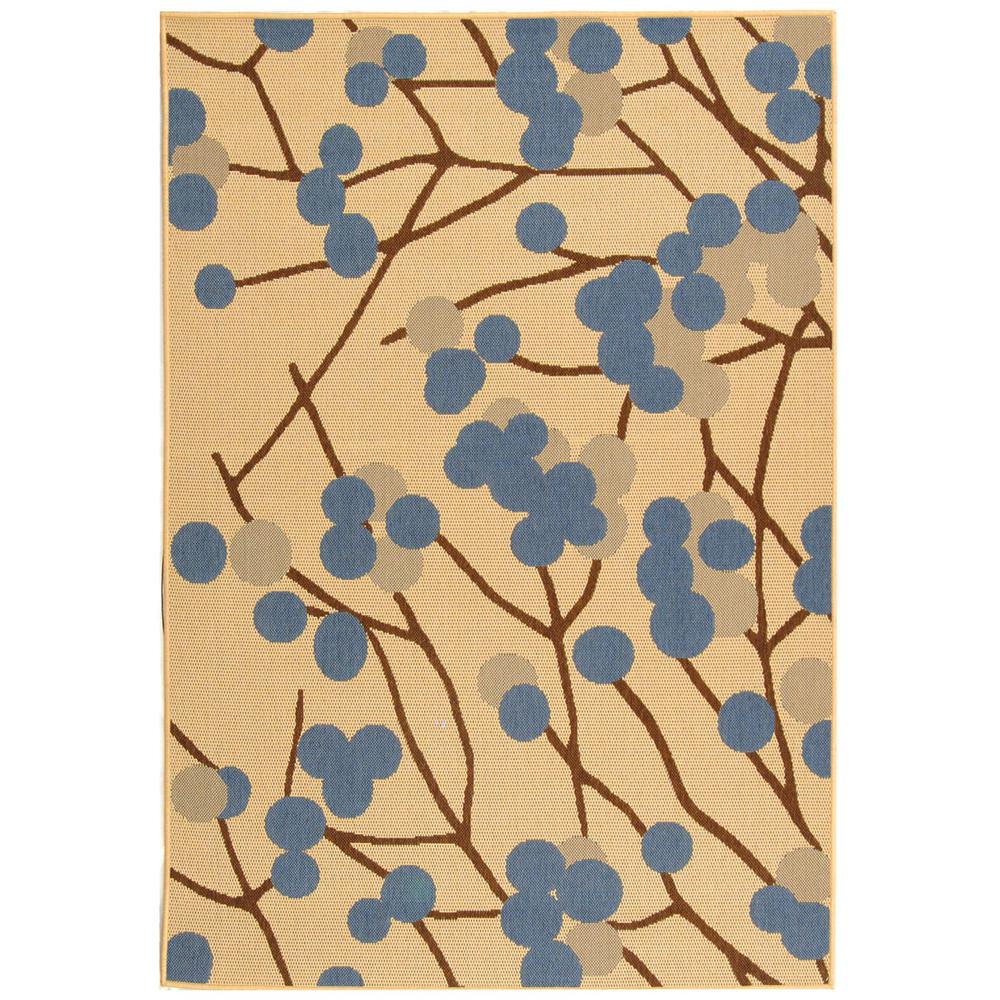 COURTYARD, NATURAL BROWN / BLUE, 6'-7" X 9'-6", Area Rug, CY4037B-6