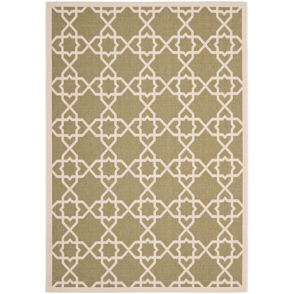 COURTYARD, GREEN / BEIGE, 6'-7" X 9'-6", Area Rug, CY6032-244-6