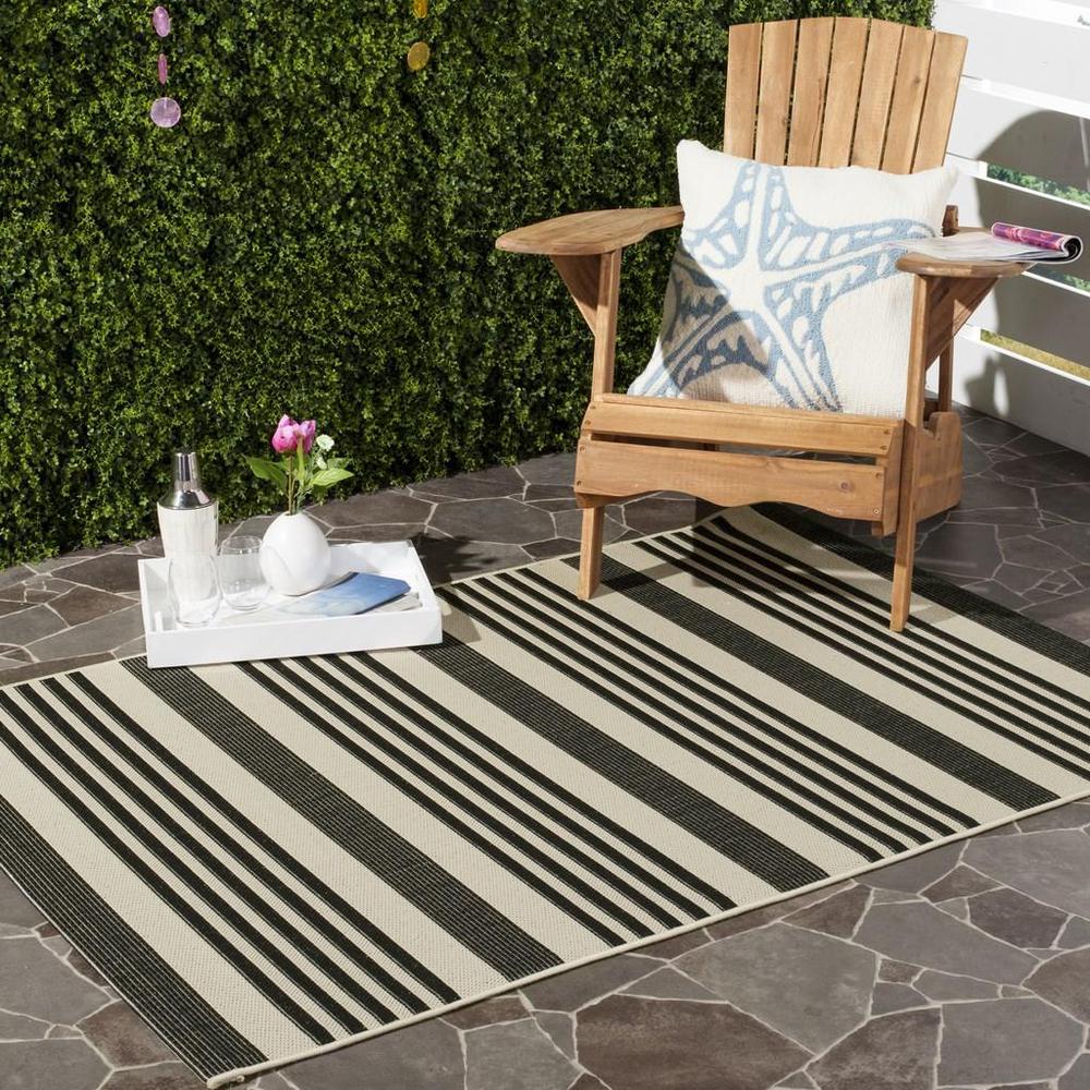 COURTYARD, BLACK / BONE, 6'-7" X 9'-6", Area Rug, CY6062-216-6