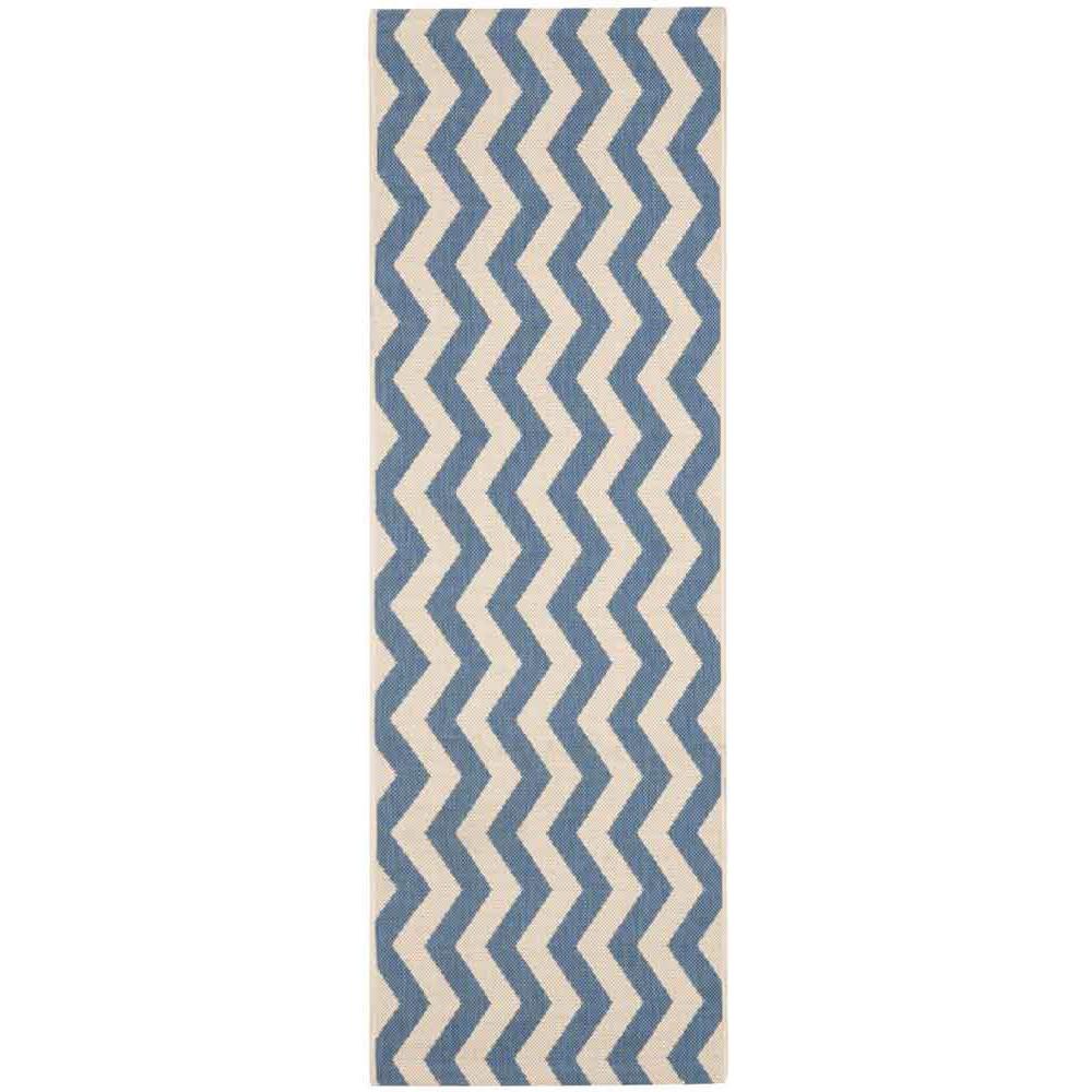 COURTYARD, BLUE / BEIGE, 2'-3" X 8', Area Rug, CY6245-243-28