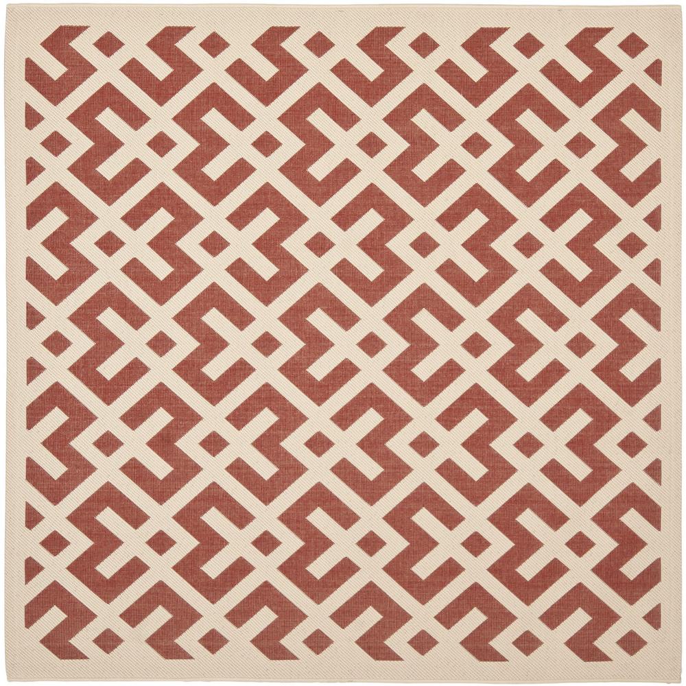 COURTYARD, RED / BONE, 6'-7" X 6'-7" Square, Area Rug, CY6915-238-7SQ