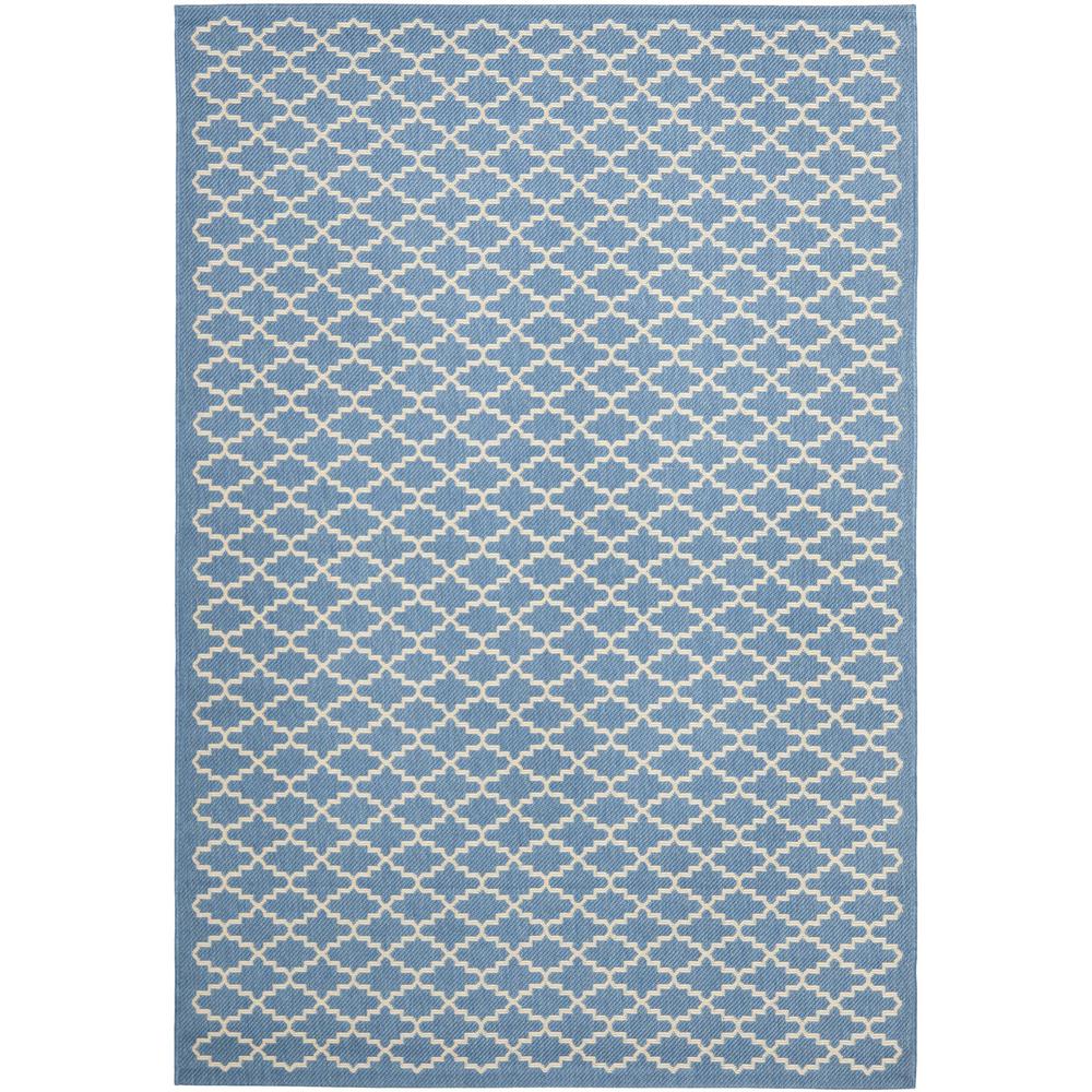COURTYARD, BLUE / BEIGE, 6'-7" X 9'-6", Area Rug, CY6919-243-6