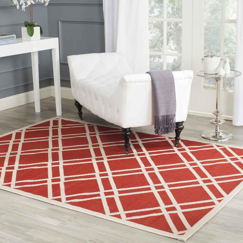 COURTYARD, RED / BONE, 6'-7" X 9'-6", Area Rug, CY6923-248-6