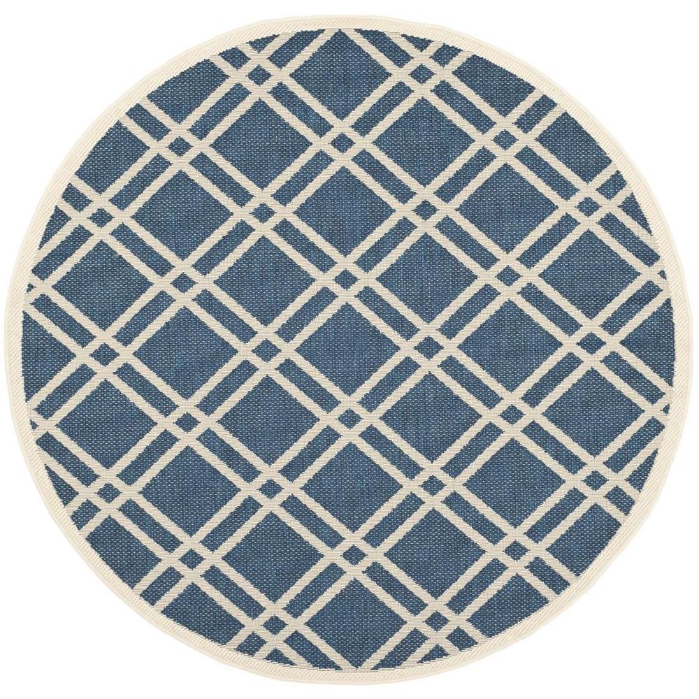 COURTYARD, NAVY / BEIGE, 6'-7" X 6'-7" Round, Area Rug, CY6923-268-7R