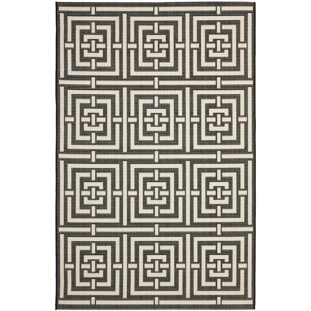 COURTYARD, BLACK / BONE, 6'-7" X 9'-6", Area Rug, CY6937-26-6