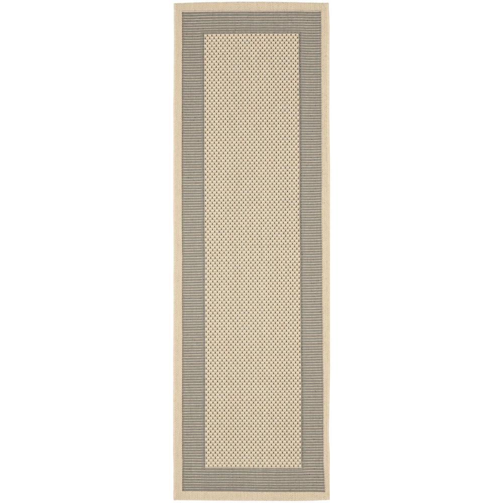 COURTYARD, GREY / CREAM, 2'-3" X 14', Area Rug, CY7987-65A5-214