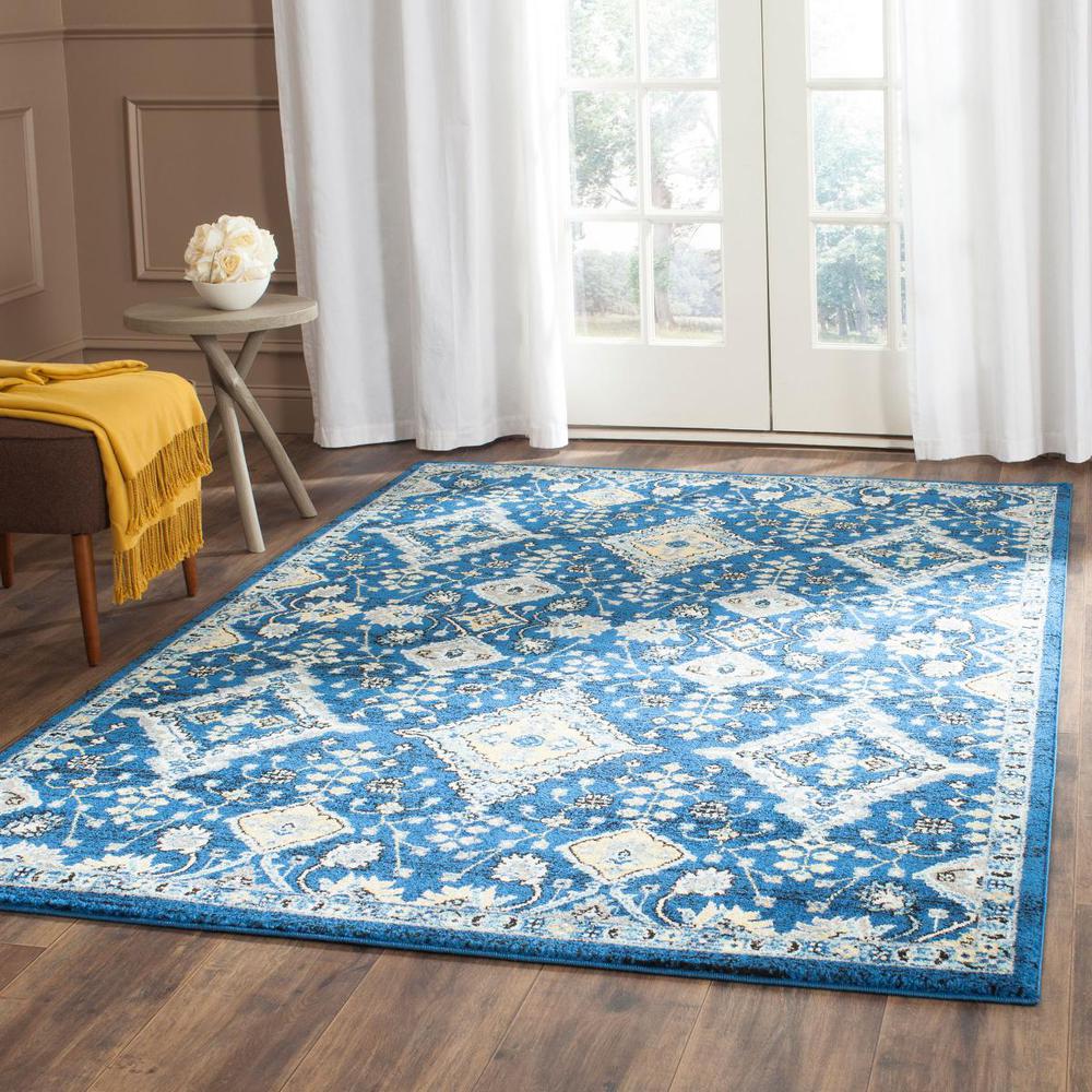 EVOKE, ROYAL / IVORY, 6'-7" X 9', Area Rug, EVK224A-6