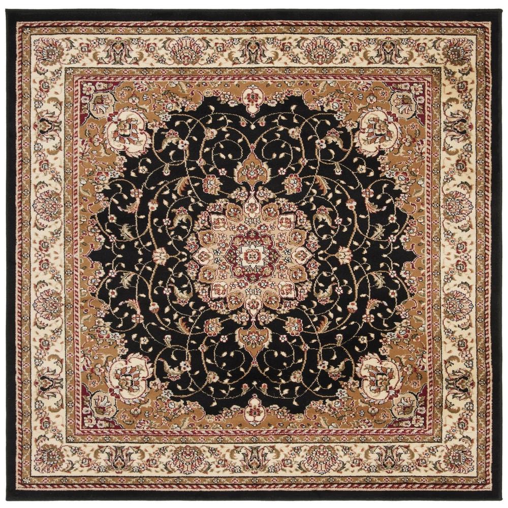 LYNDHURST, BLACK / IVORY, 8' X 8' Square, Area Rug, LNH329A-8SQ