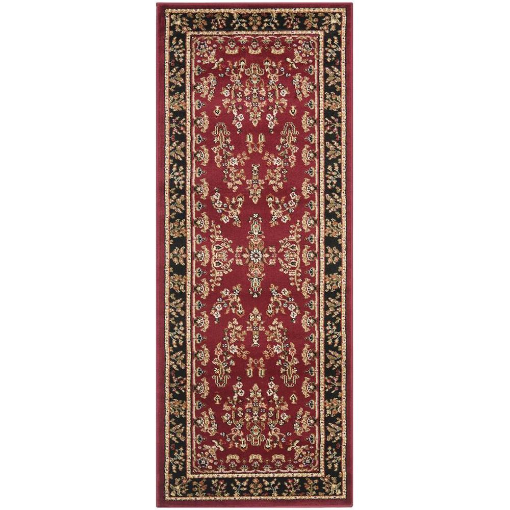 LYNDHURST, RED / BLACK, 2'-3" X 22', Area Rug, LNH331B-222