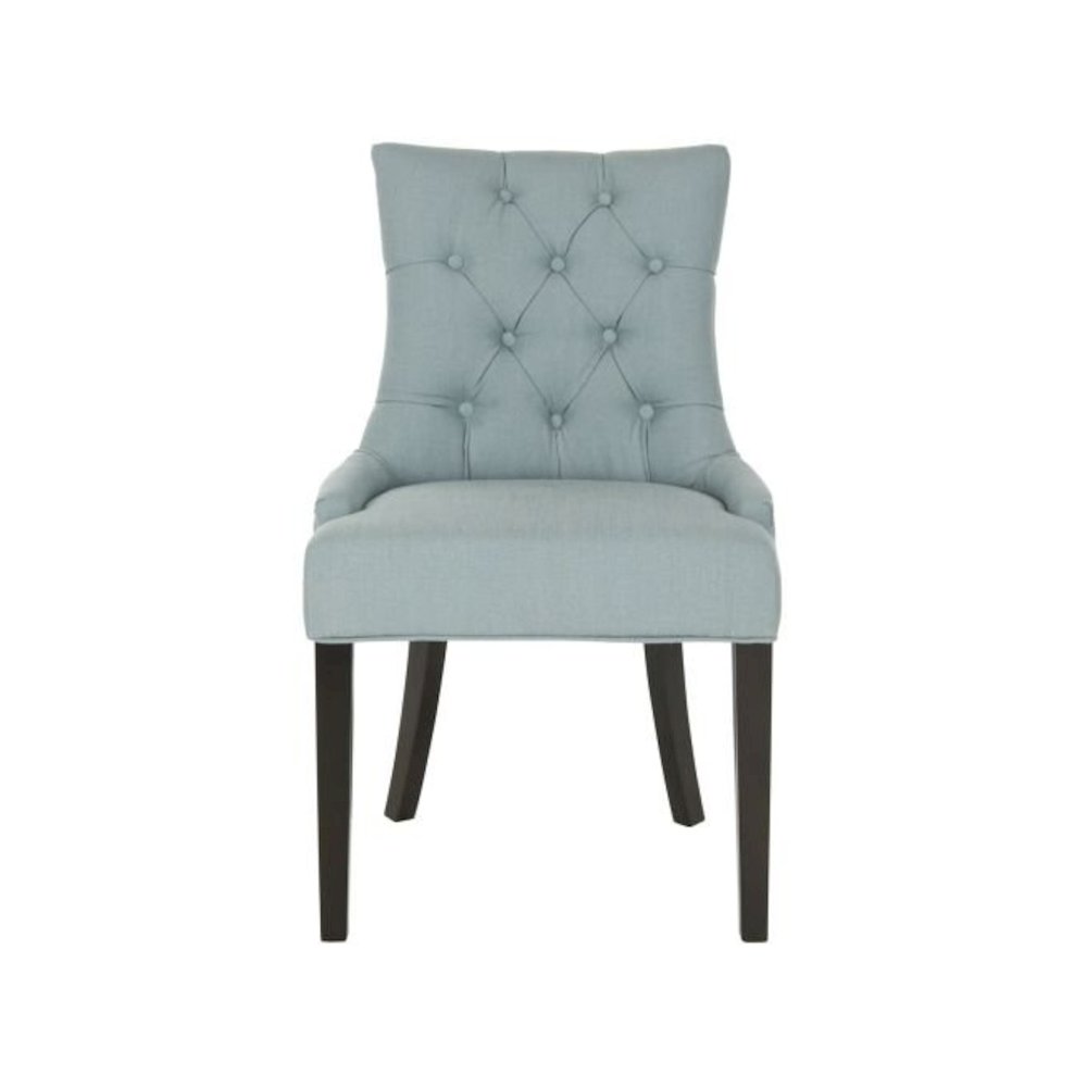 ABBY 19''H TUFTED SIDE CHAIRS (SET OF 2) - BRASS NAIL HEADS