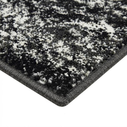 Gray and Black Area Rug with Power Loomed Polypropylene Pile for Accent Spaces