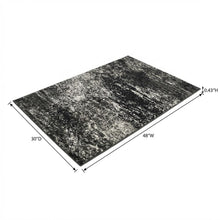 Gray and Black Area Rug with Power Loomed Polypropylene Pile for Accent Spaces