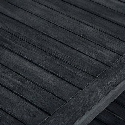 Dark Slate Grey Outdoor Coffee Table with Stain Finish and Steel Accents