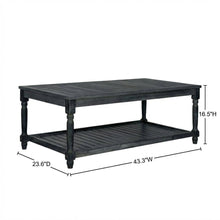 Dark Slate Grey Outdoor Coffee Table with Stain Finish and Steel Accents