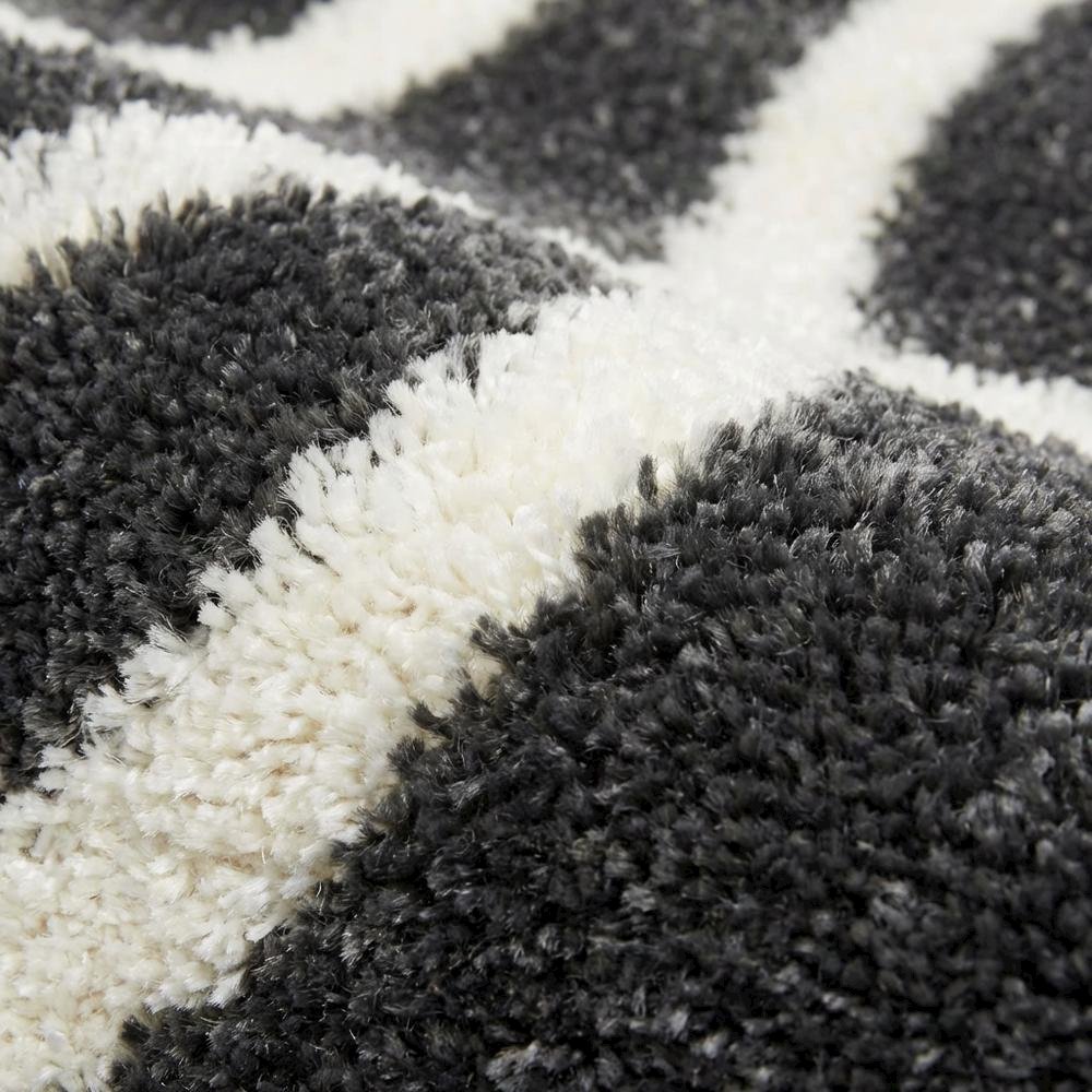 Charcoal and Ivory Area Rug, Power Loomed Polypropylene Pile, Small Rectangle