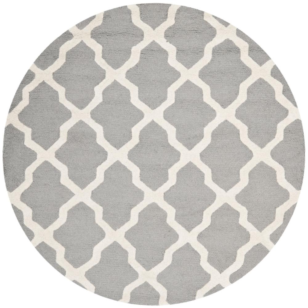 CAMBRIDGE, SILVER / IVORY, 8' X 8' Round, Area Rug, CAM121D-8R